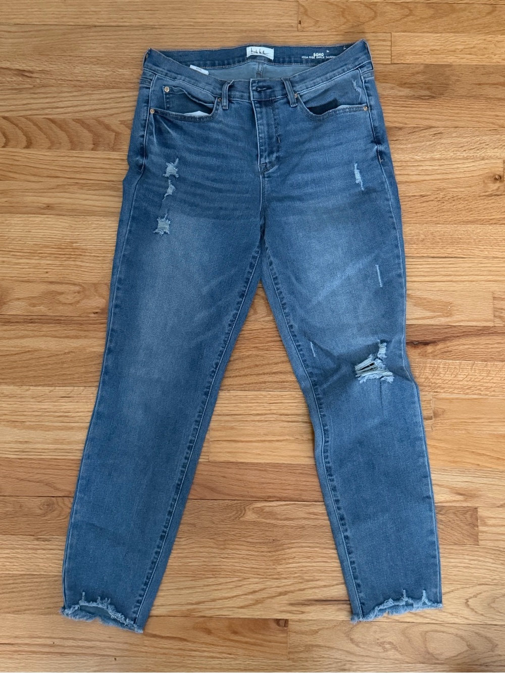 INC International Concepts Medium Blue Distressed Ankle Jeans